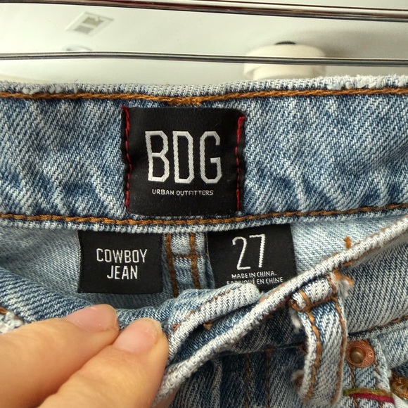 BDG Light Blue Straight‑Leg Jeans with Multicolor Patchwork - Picture 4 of 7